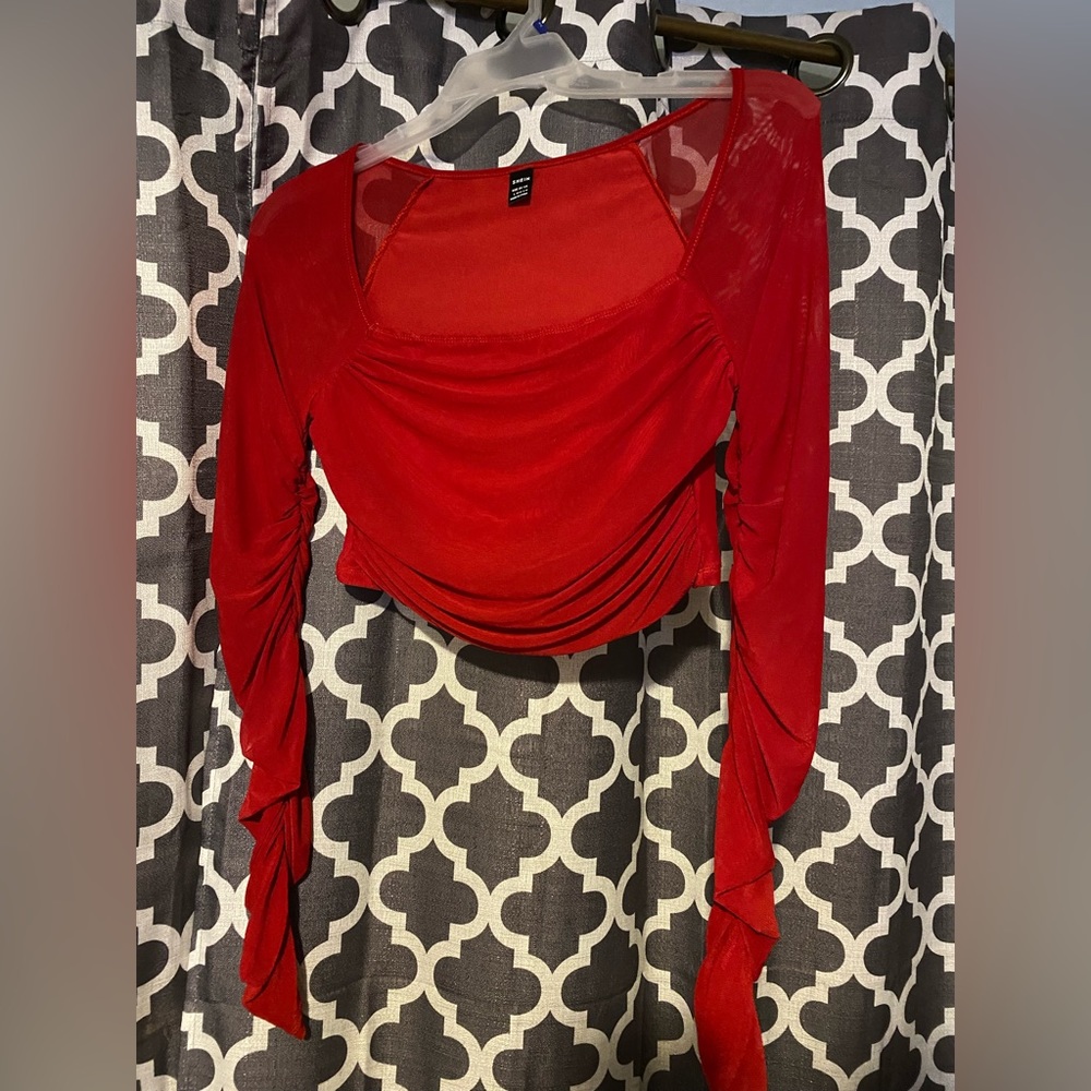 Cropped Red Shein Top